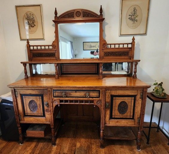Urquhart & Adamson Antique Cabinet Side Board Hutch 19th Century 1(contact info removed)