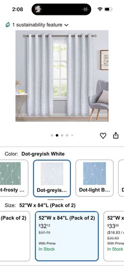 Grey Curtains 52wx84l Brand New