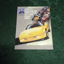 Vintage 1986 Poster/ Chevy Corvette Convertible/ Indy 500 Pace Car Poster