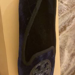 Tory Burch, Dark Blue Slip Ons