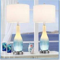 26’’ Tall Glass Table Lamps Set of 2 for Living Room Bedroom