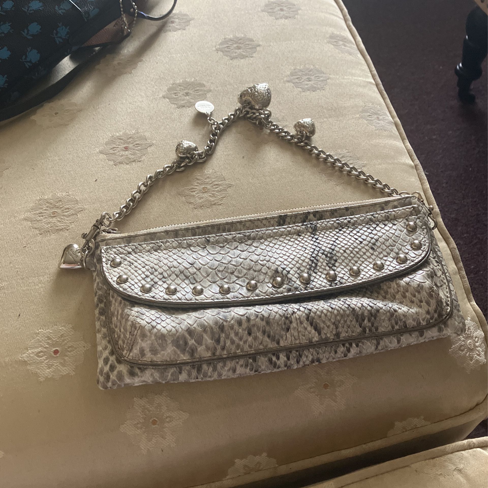 Ladies  Gray Purse With Charms