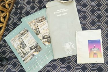 1984 Official Olympic Calendar, Envelope and Brochure