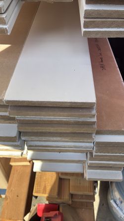 New primed MDF flat stock base trim 5.5”x1/2”x16’