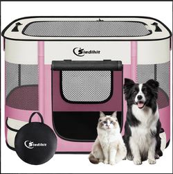 Siedihit 31" Dog Playpen, Cat Puppy Pen, Pet Portable Crate Indoor Outdoor