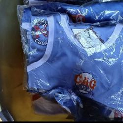 258 New sports jerseys from headgear, all various sizes new in the package this is a storage find.