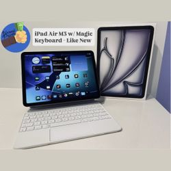 iPad Air M3 128GB WiFi Tablet w/ Box, Charger & Apple Magic Keyboard