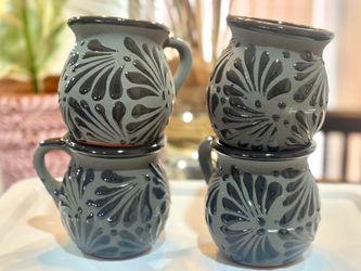 Each set 0f 4 $25 Talavera cups made in Mexico
