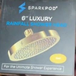 SPARKPOD 6" Luxury Rainfall Shower Head  Gold