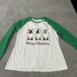 Christmas Tshirt Women Merry and Bright Shirt Letters Print long Sleeve Baseball Tshirt Blouse Tee Tops size medium ( compare $19 is Amazon price )