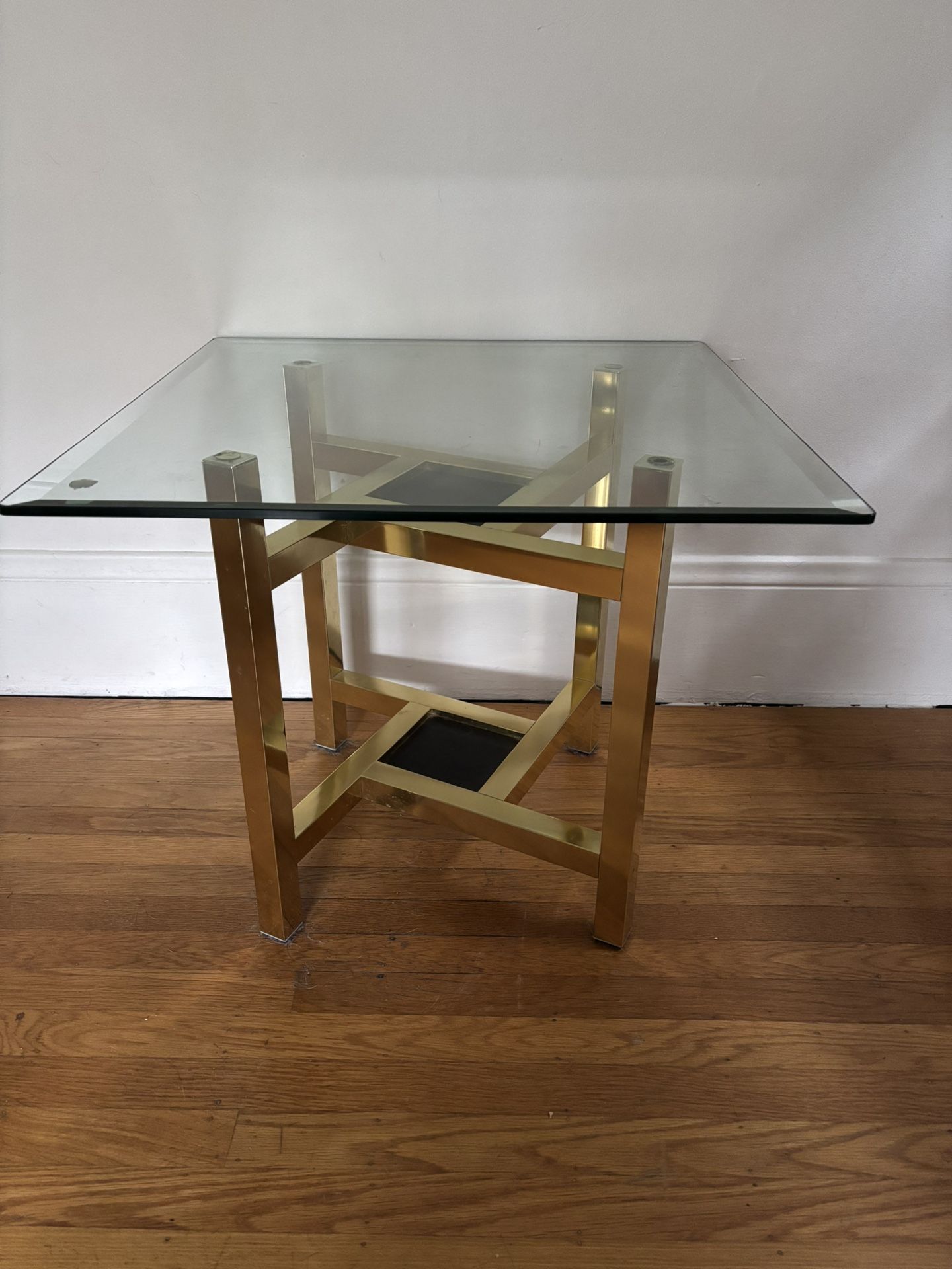 Gold Glass Beveled Table