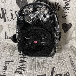 #165 Wonder Nation Fluffy Cat Sequin Mini Backpack