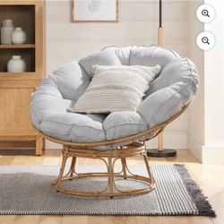 Better Homes & Gardens Emma Papasan Accent Chair, Gray Linen