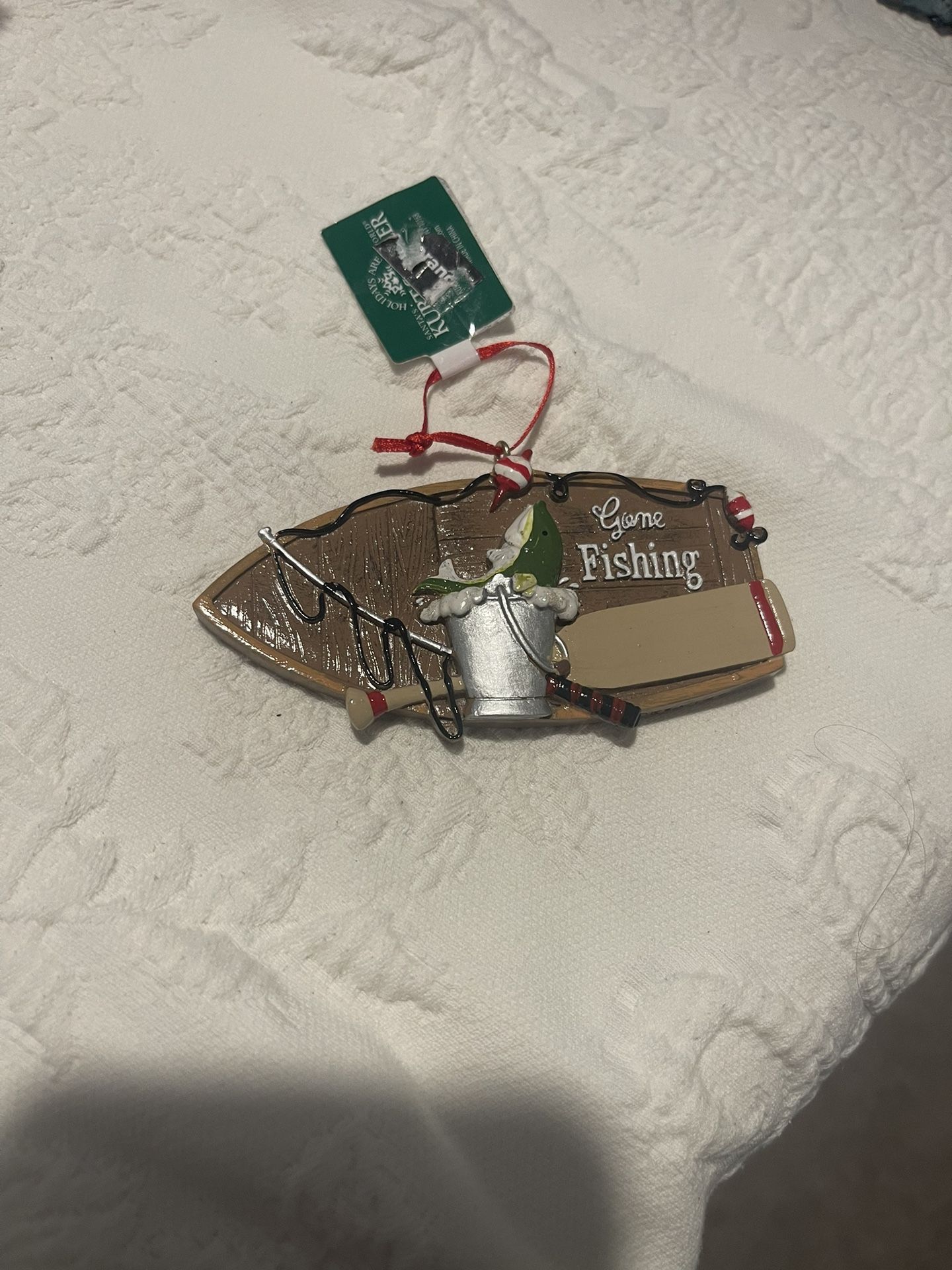 NWT Kurt Adler Gone Fishing Ornament
