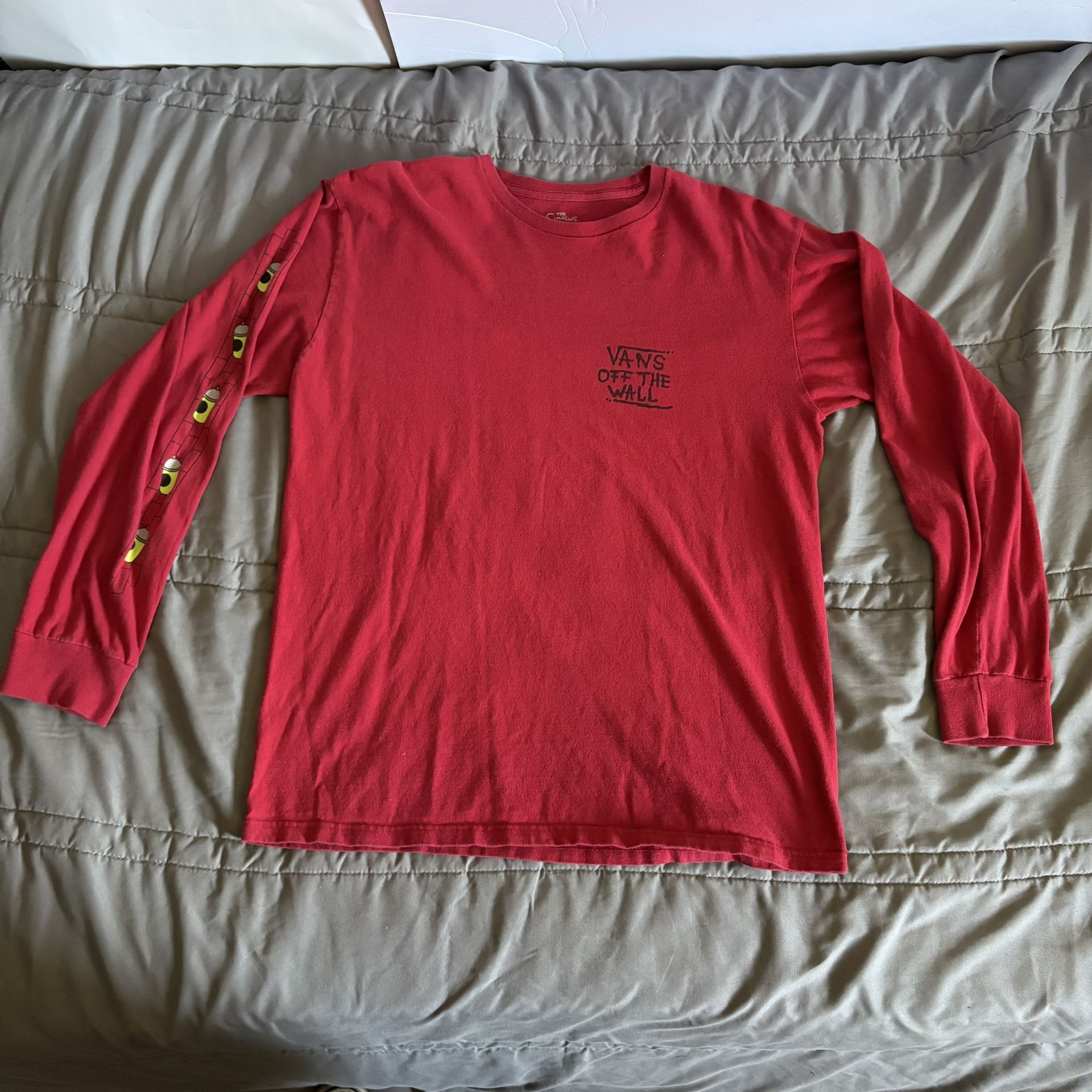Vans x The Simpsons El Barto Long Sleeve Shirt – Red Bart Simpson Tee – Medium
