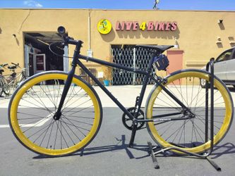 Golden Cycles Black with gold rims Fixie | 41cm, 700c
