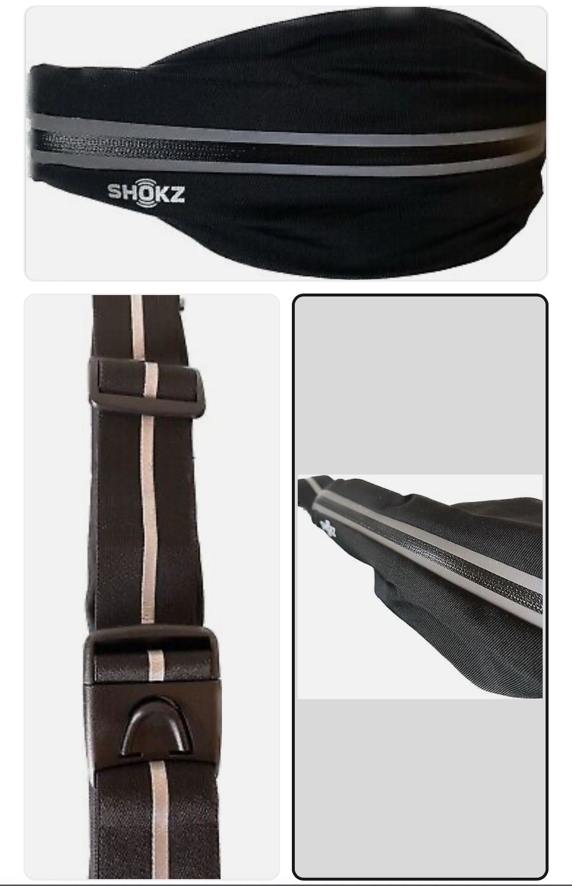 NEW Shokz Adjustable Sport Jogging Running Belt - Black Fanny Pack