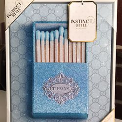 (NEW) (1 AVAILABLE) TIFFANY DESIGNER MATCHBOX CANVAS ART WITH PASTEL GUCCI BACKGROUND - INSTINCT STYLE BY ART REMEDY - SIZE: 11”X14”