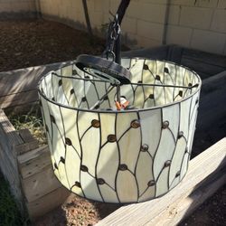 Stained Glass Drum Pendant Light