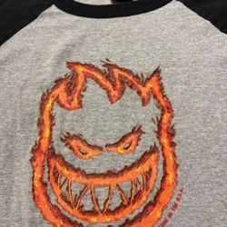 Y2K Spitfire Wheels Grey Raglan Black Long Sleeve Mens Size Large