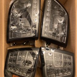 1(contact info removed) Ford F150 Expedition Black Housing LED Strip & Corner Signal Headlights Headlamps Pair Lef