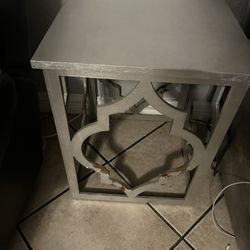 Silver Corner End table Square 