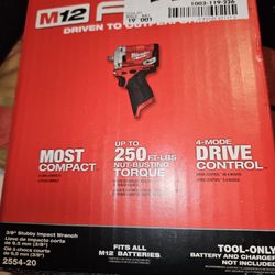 Brand New Milwaukee M12 Fuel 3/8 Stubby Impact Wrench (Tool Only)