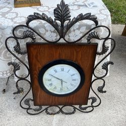 Wood And Metal Clock