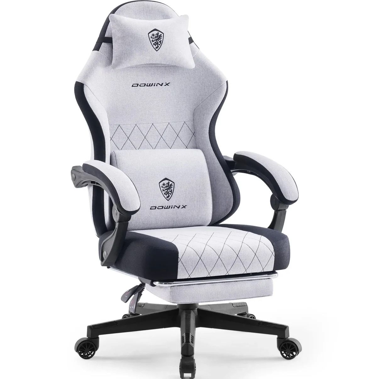 Dowinx Gaming Chair - Grey, Massage, Fabric, 2 LEFT!!