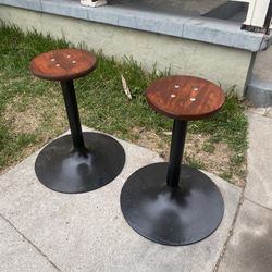 Mid-century modern stool set w new wooden top and fresh paint.   25 inches tall.  Very solid.   $60 for the set  Pickup in highland park, 90042