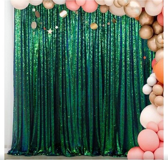 1 Panel 10x10ft Green/blue Mermaid Sequin Backdrop Panel Party Decoration New 