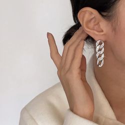 Silver Link Earrings 