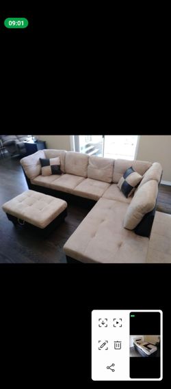 Sectional and ottoman