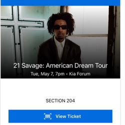 21 Savage American Dream Concert Tickets