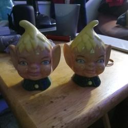 Antique Sprite Salt And Pepper Shakers