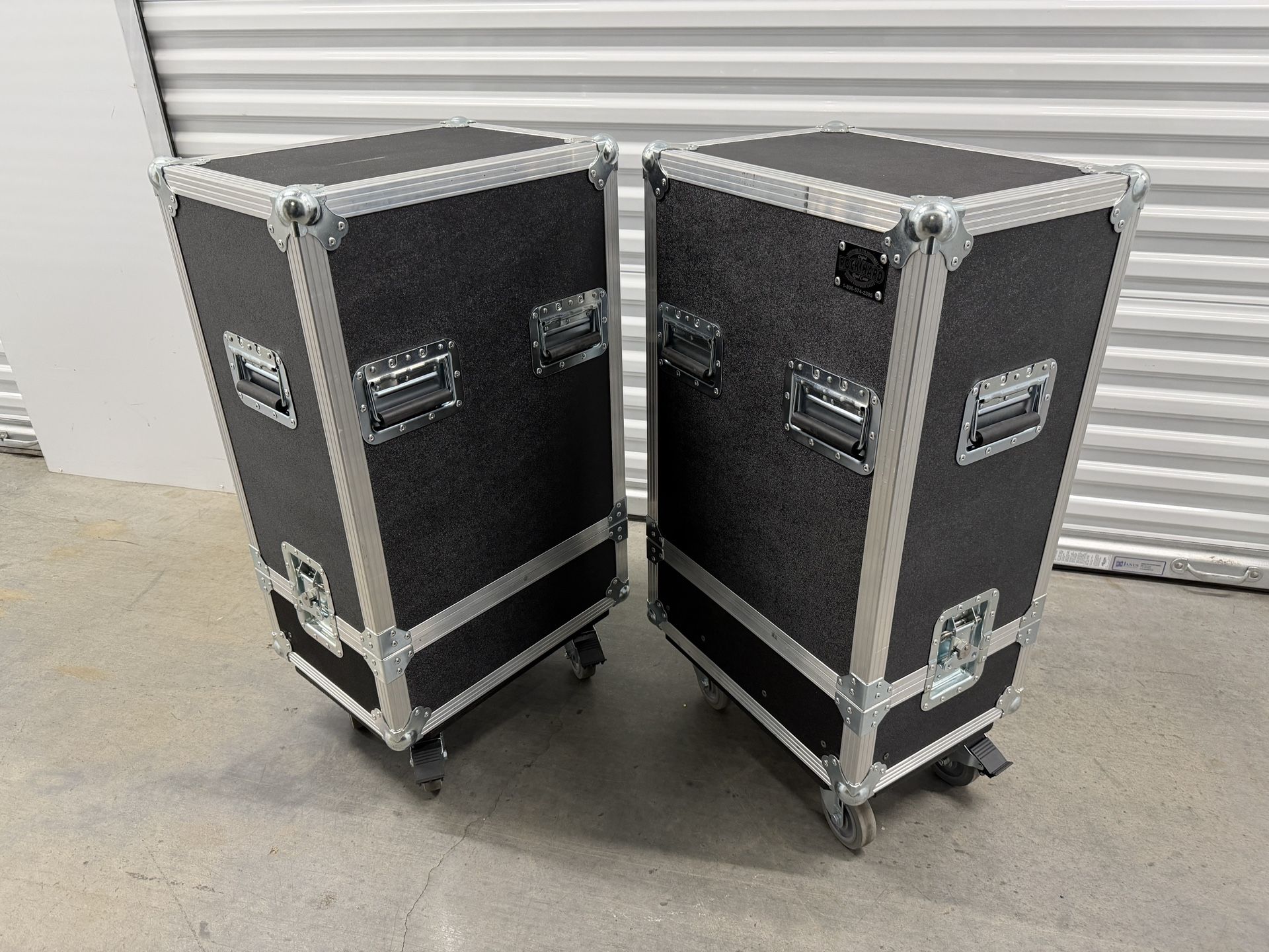 (2) Original Rock Hard Rolling Road Cases