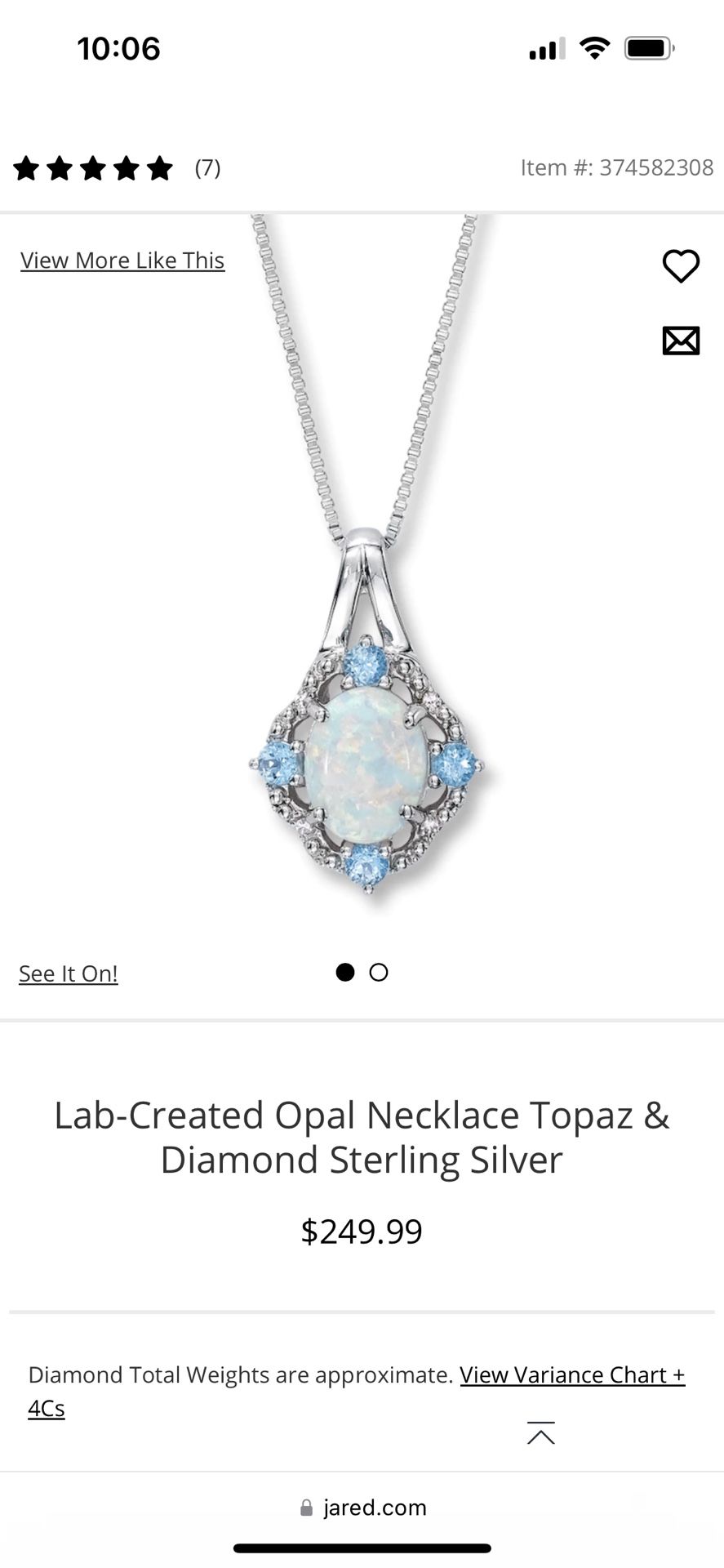 Lab-Created Opal Necklace Topaz & Diamond Sterling Silver