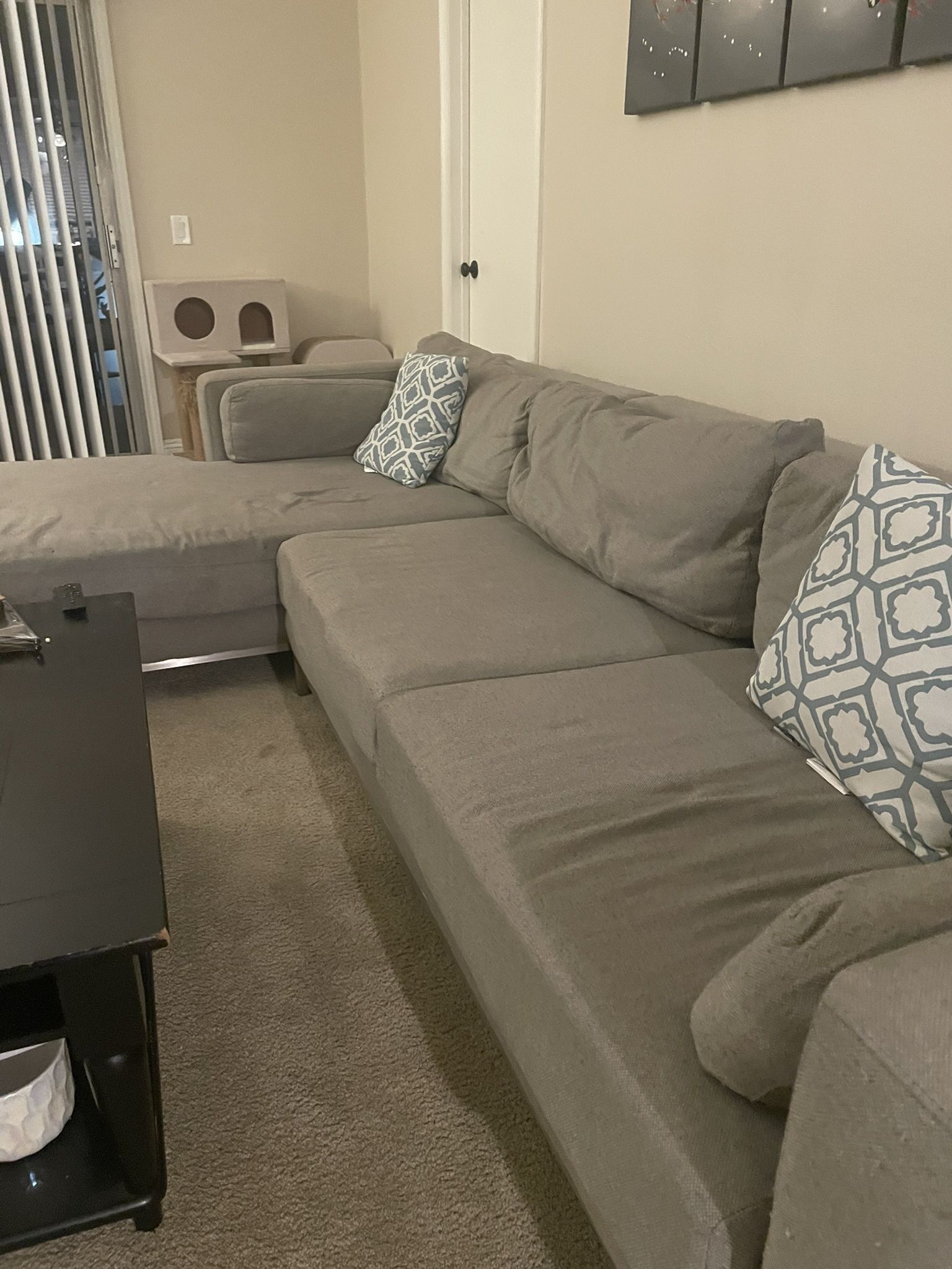 L Shape Gray Couch