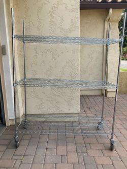 Heavy duty wire utility shelves on wheels
