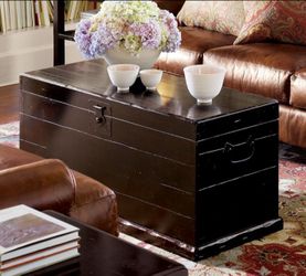 Pottery Barn solid Wood Trunk style Coffee Table