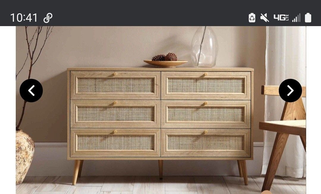 2 Ratan Front Identical Dressers 