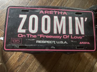 Aretha Franklin Zooming License Plate 1985 Arista Records