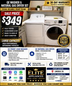 GE washer & NG dryer set