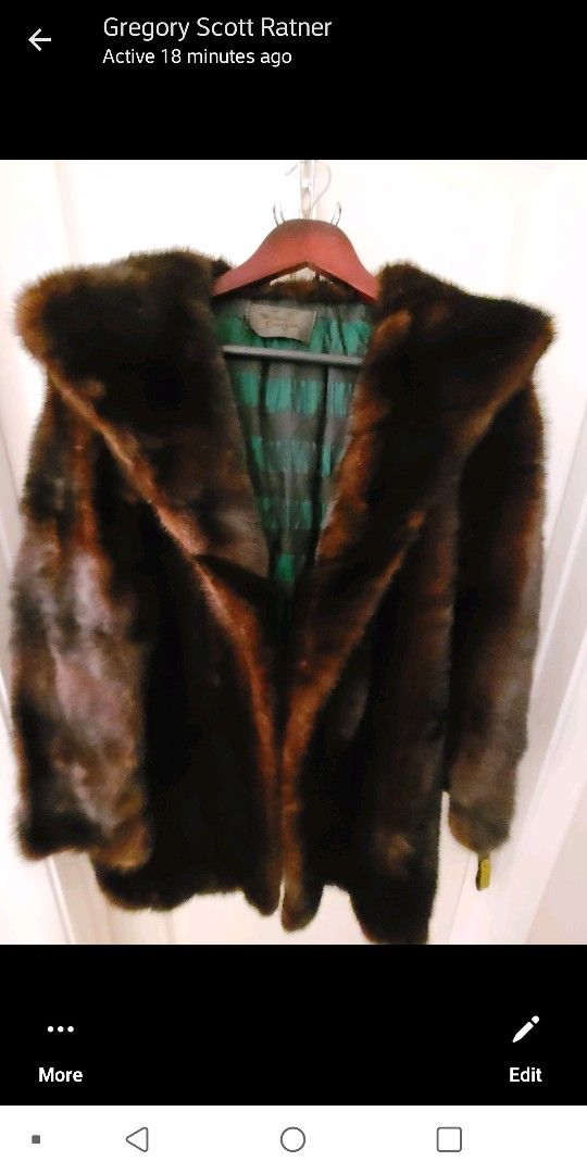 Vintage Rare Authentic Max Bogen Fur Coat 1960s circa