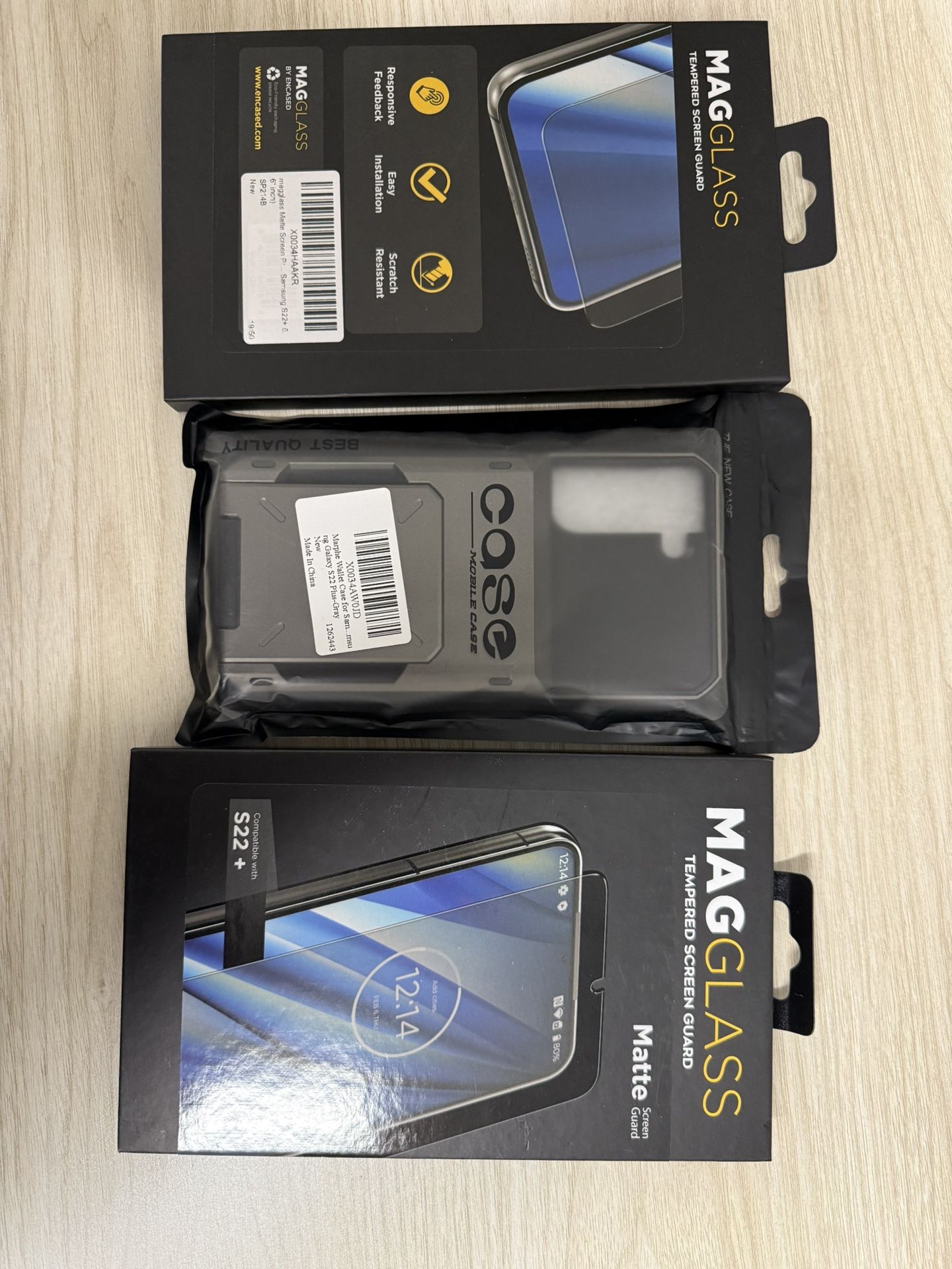 Maglass (2) Protector And Marphy Wallet Case For Samsung Galaxy S22 Plus, Never Opened Or Used