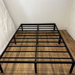 Queen Metal Platform Bed Frame – No Box Spring Needed – Sturdy