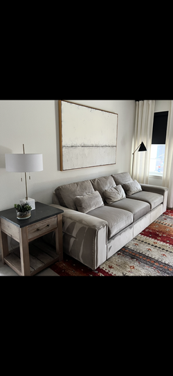 Lazyboy Velour Sofa with Performance Fabric Taupe/Gray