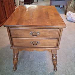 Solid wood end table,