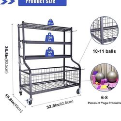 New Workout Storage Organizer for Dumbbells Kettlebells, Yoga Mat and Resistance Bands, $65