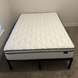 Full Size Bed frame With Mattress And Topper
